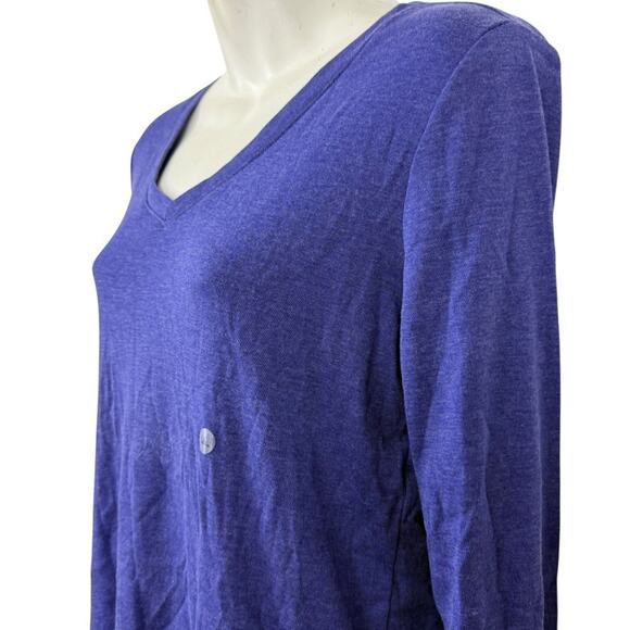 Eddie Bauer Violet V-Neck Favorites Long Sleeve Tee T Shirt Cotton Blend NWT P L - Picture 10 of 16